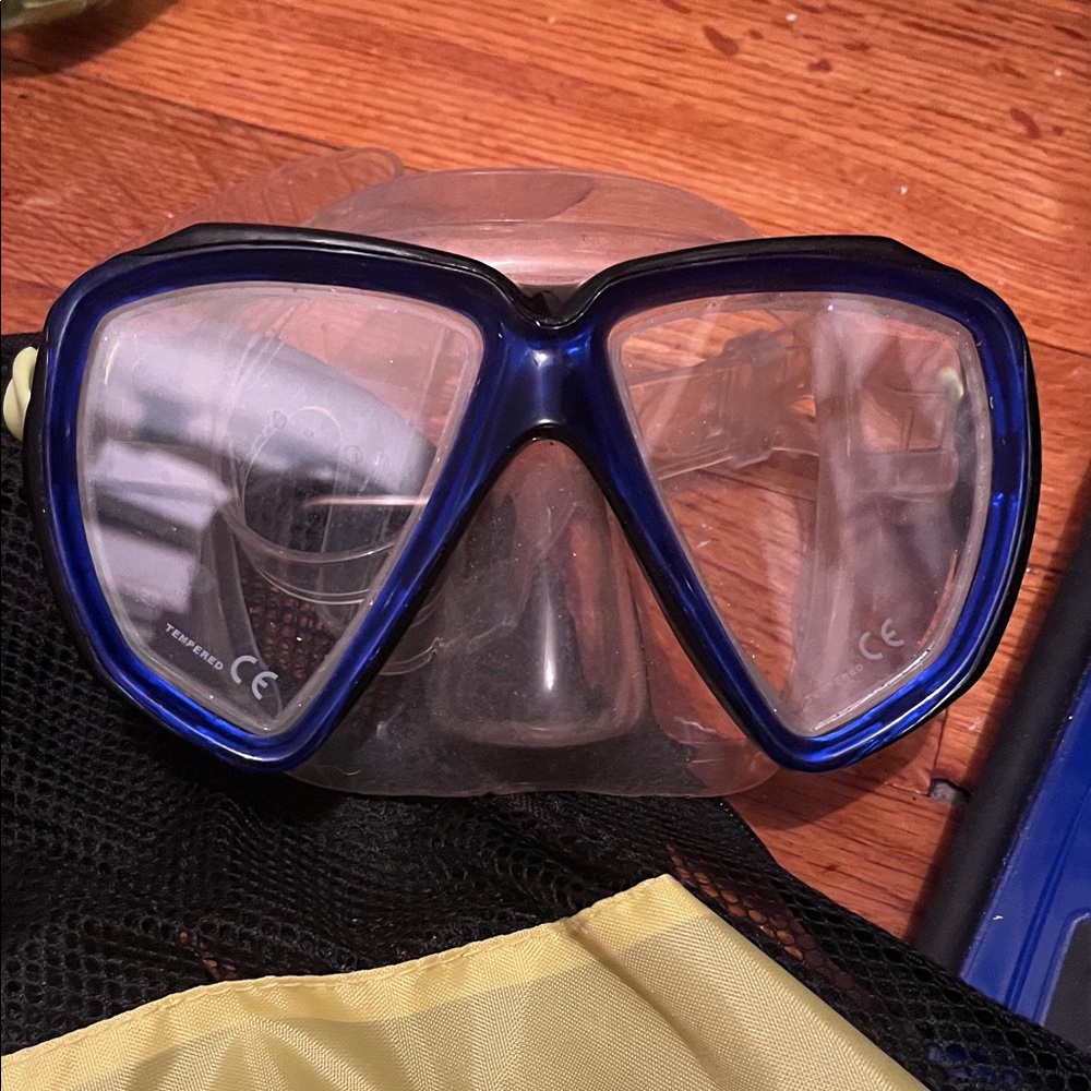 🏳️🌈 Speedo Dive Blue & Black Snorkel Set with Bag - NWOT - Picture 2 of 10